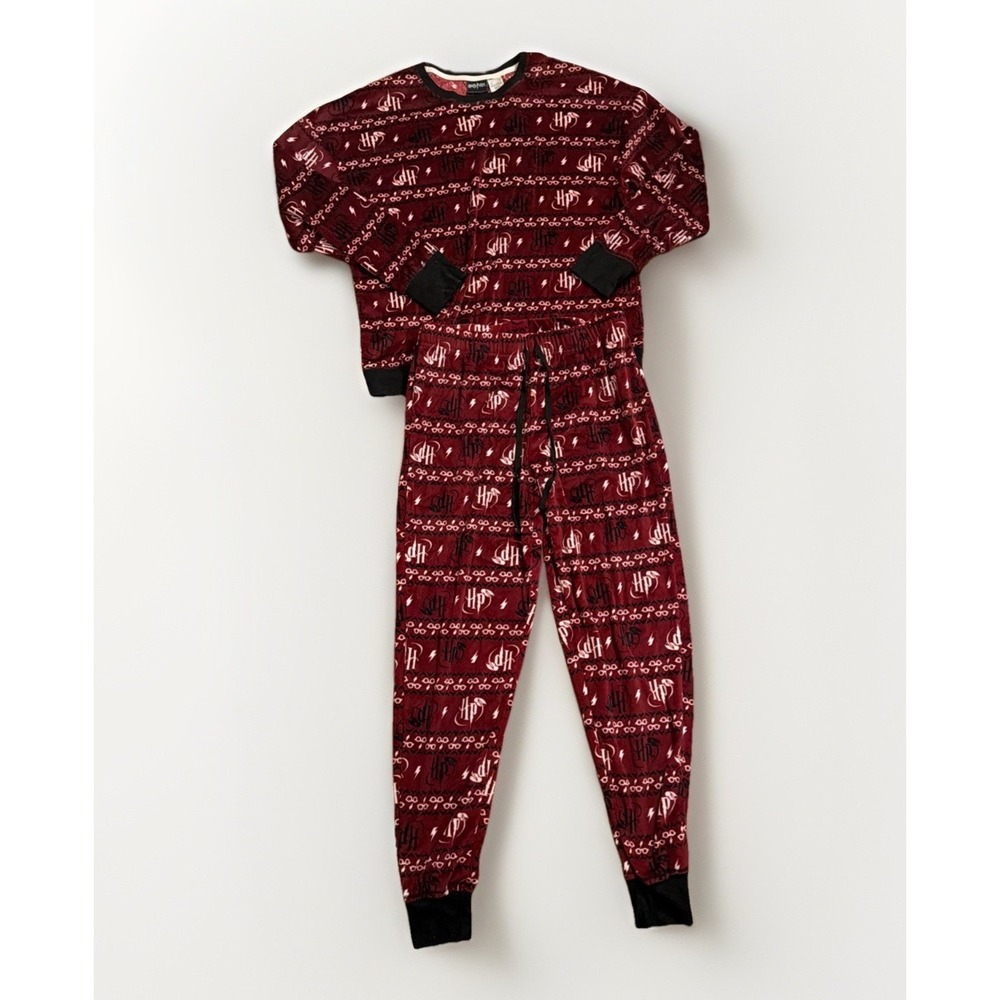 Women's Harry Pottery Velour Long Sleeve & Pants Pajama Set Size Medium